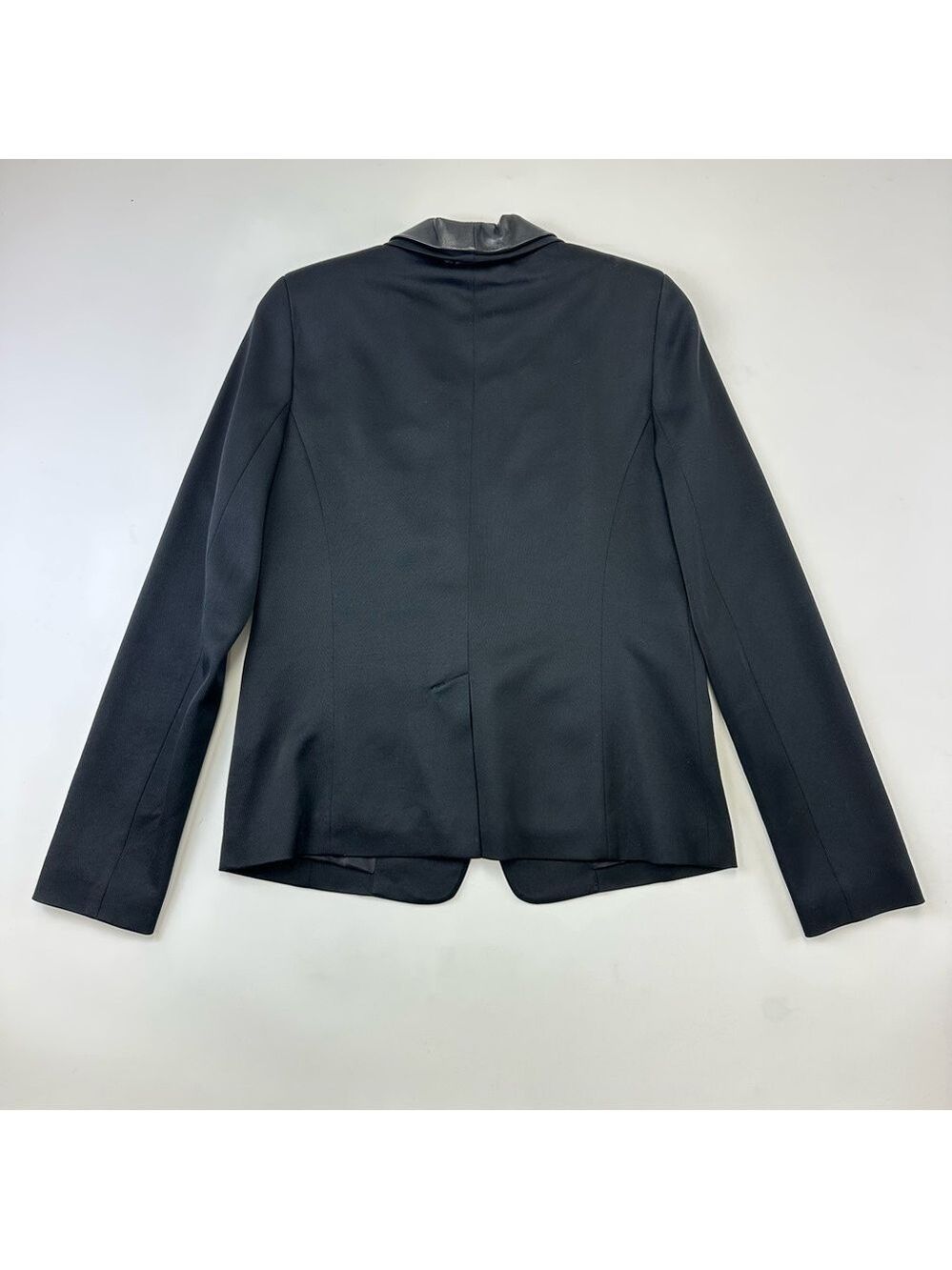 Tibi black tuxedo jacket Womens Size 8 leather lapels Formal New Years - Picture 11 of 12